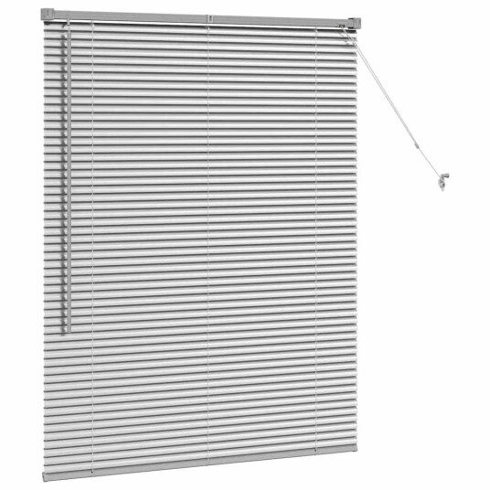 Vindu Persienne med gardiner Manual sølv Aluminium