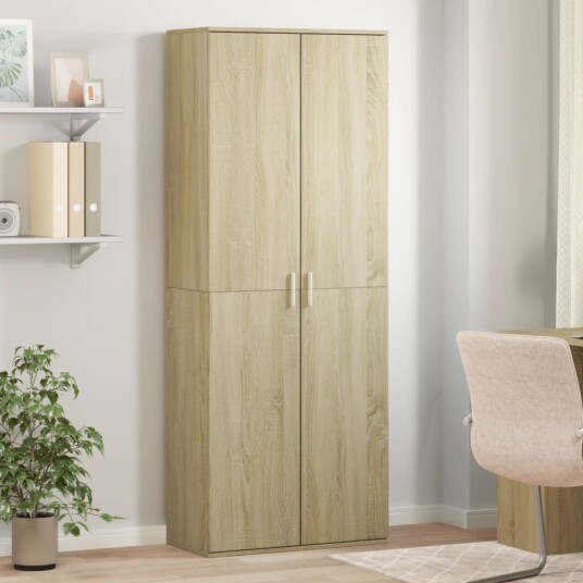 Highboard sonoma eik 70x35x180 cm konstruert tre