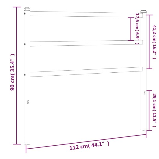  Sengegavl i metall hvit 107 cm 8721012303416