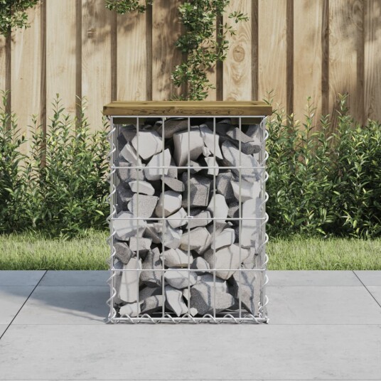 vidaXL Hagebenk gabiondesign 33x31x42 cm impregnert furu vidaXL Hagebenk gabiondesign 33x31x42 cm impregnert furu
