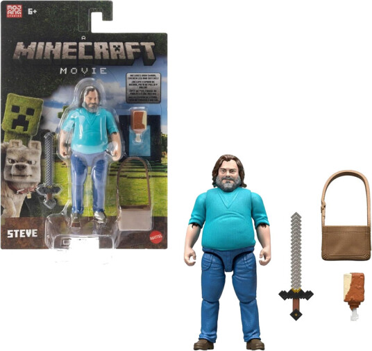 Mattel Minecraft Movie Steve Figur med Tilbehør - 10 cm