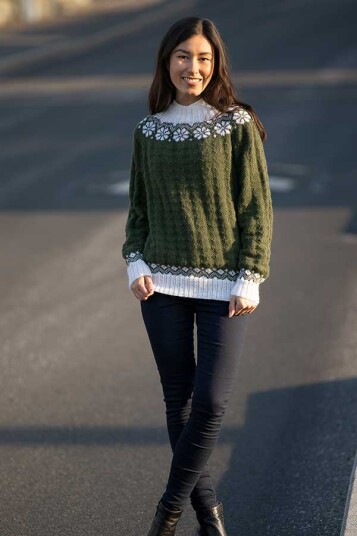 Viking Garn 69131 Lydia Genser Mørk Grønn