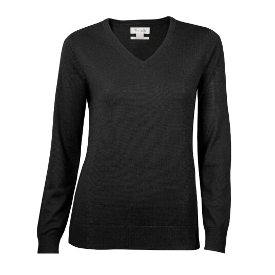 Tracker 3098 Dame Merinoull V-hals Cardigan Sort 1 stk STK-309804 XXL