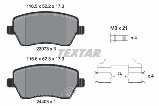 Bremseklosser TEXTAR 2397302 Bremseklosser TEXTAR 2397302