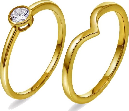 Pan Jewelry Duo ring i 925 forgylt sølv størrelse Duo ring i 925 forgylt sølv Str. 58