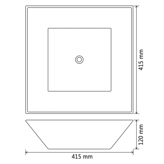 vidaXL Servant kvadratisk keramisk hvit 41,5x41,5x12 cm vidaXL Servant kvadratisk keramisk hvit 41,5x41,5x12 cm