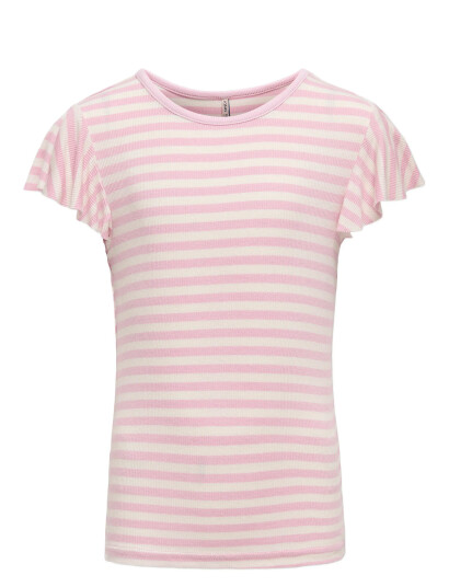 Kids Only Kogbelia S/S O Neck Stripe Top Jrs   Pink   146 152
