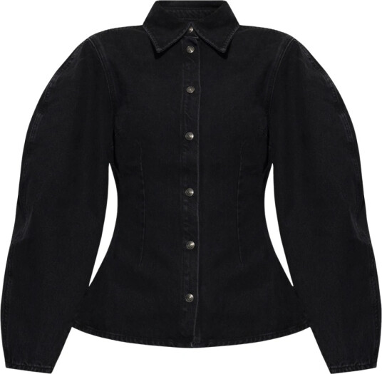 ROTATE Fitted Denim Shirt Black 36 ROTATE Fitted Denim Shirt Black 36