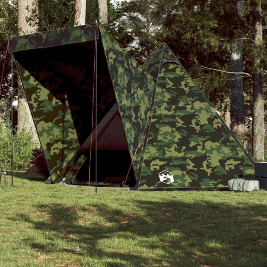 Familietelt tipi for 6 personer kamuflasje vanntett