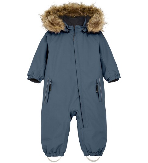 Color Kids Baby Coverall W. Fake Fur - Blue - 80
