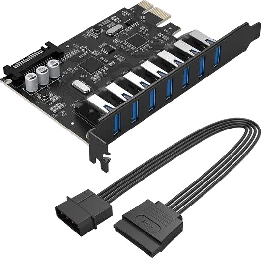 ORICO PVU3 PCIe-utvidelseskort 7x USB 3.0 Svart PVU3-7U-V1-HU