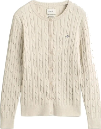 Gant Stretch Cable Knit Cardigan Beige XS