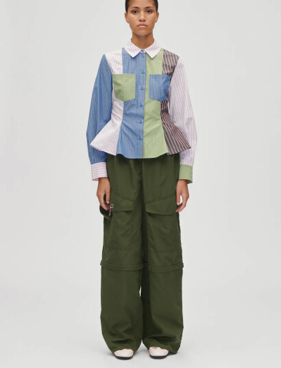 STINE GOYA 2405 Multi-Stripe Shirting, Pocket - Blue - L