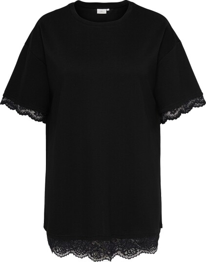 Only Carmakoma   Blondekjole Carlise Lace S/S O Neck Mini Dress   Svart