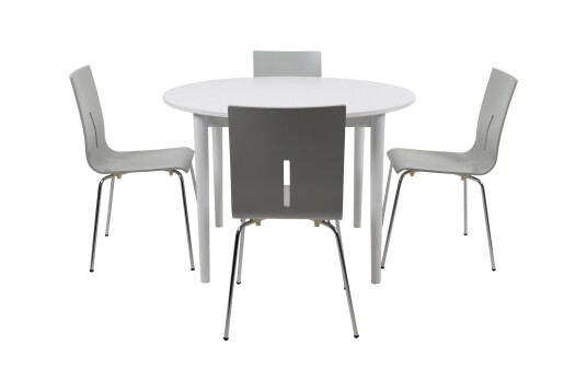 Spisegruppe Phorma med 4 Gyda Stol Hvit