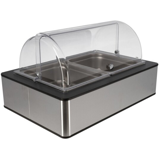 VEGA Buffetsystem komplett Fundale antrasitt 10 cm rustfritt stål 2 x GN 1/2; Størrelse GN 1/1, 63x42.5x27.4 cm (LxBxH); Antrasitt/Transparent/Stålgrå; Rektangulær