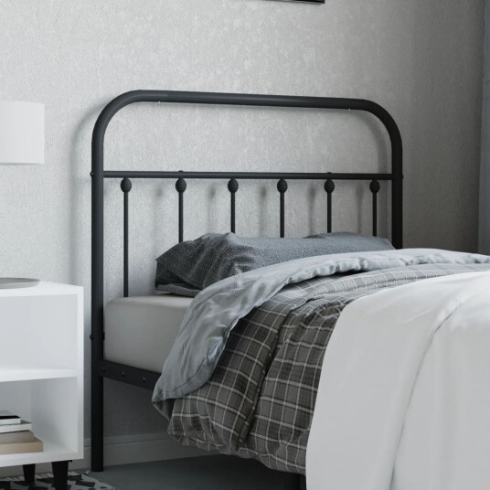 Sengegavl i metall svart 100 cm 8720845881504