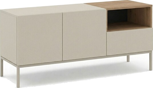 Morlen TV benk 140 cm Sandstein og naturlig eik Morlen TV benk 140 cm Sandstein og naturlig eik