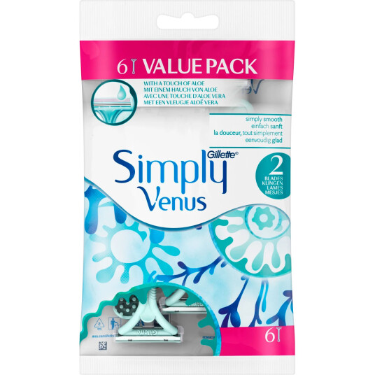 Gillette Engangsskraper Simply Venus 6 stk. Gillette Engangsskraper Simply Venus 6 stk.