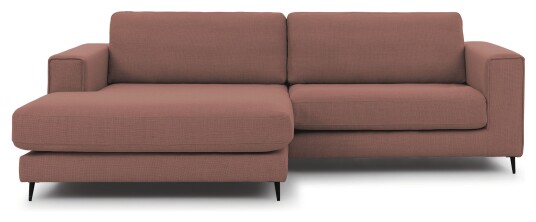 Juvila PALMA Sofa m. bred sjeselong XL venstre, Rødbrun/brent Unoliving