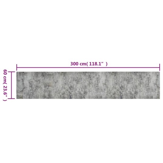 vidaXL Kjøkkenteppe vaskbar Beton 60x300 cm fløyel vidaXL Kjøkkenteppe vaskbar Beton 60x300 cm fløyel