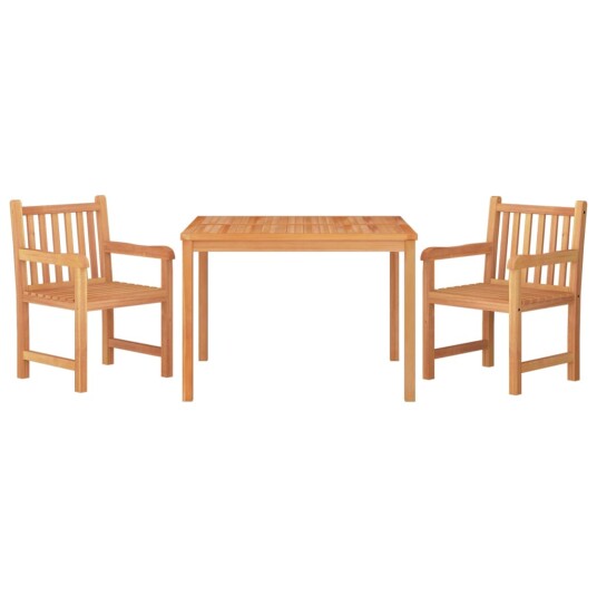 vidaXL Hagespisegruppe 3 deler heltre teak