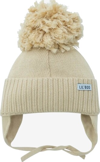 Lil" Boo Lil" Boo Huge Pompom Beanie - SAND - 3-6M