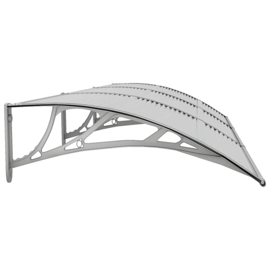 vidaXL Skjermtak grå 300x80 cm polykarbonat