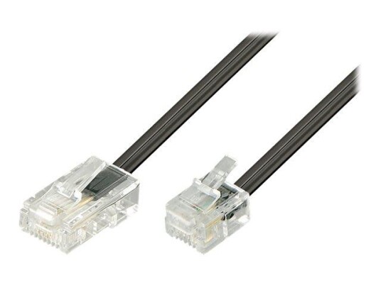 Deltaco 3 m RJ45 til RJ11 Nettverkskabel Cat 5e Svart