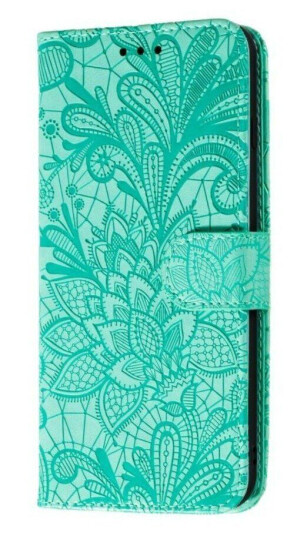 INCOVER Samsung Galaxy M11 Blomster Skinn Deksel Med Lommebok - Turkis