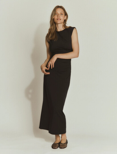 Rosemunde Rwbillie Sl Drape Long Dress   Black   40
