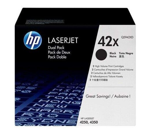 HP 42XD / Q5942XD 2-Pack High Capacity Black Toner - Laser toner Svart