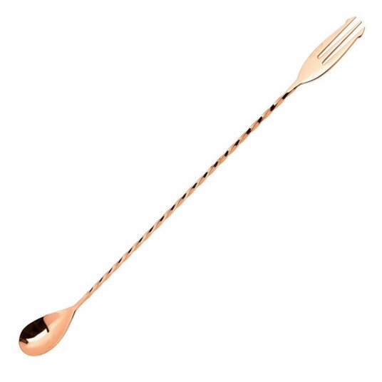 Cocktail Skje Med Gaffel Kobber - Mezclar