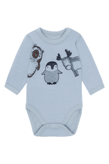 Hust & Claire Baloo Animals ull/bambus body baby blue 92