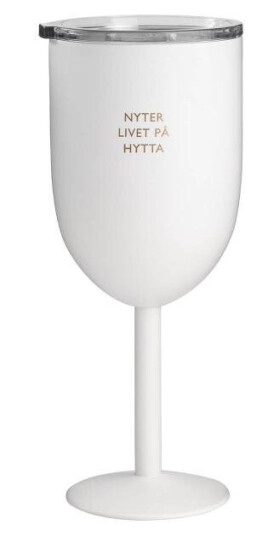 Pictureit  Termo vinglass nyter livet på hytta 40 cl hvit