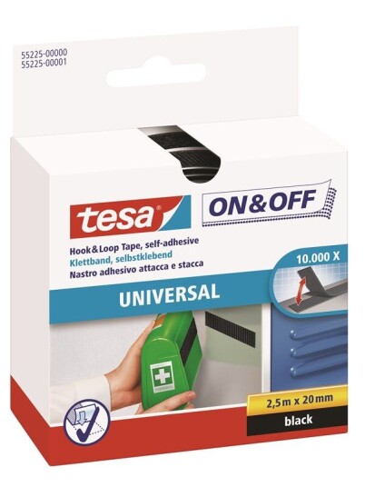 tesa On & Off Universal 20mm x 250cm Svart tesa On & Off Universal 20mm x 250cm Svart