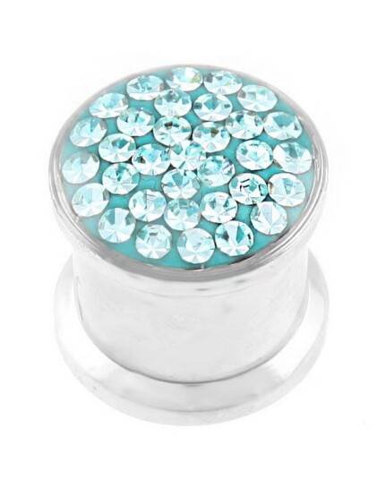 Aab Piercing Plugg Dekorert med Turkise Stener Strl 4 mm