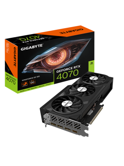 GIGABYTE GeForce RTX 4070 WindForce OC 12GB GDDR6X - 12GB GDDR6 RAM - Grafikkort GIGABYTE GeForce RTX 4070 WindForce OC 12GB GDDR6X - 12GB GDDR6 RAM - Grafikkort