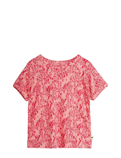 Mini Rodini Mini Leopard Aop Ss Tee - Pink - 68/74