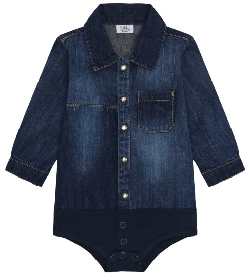 Hust and Claire Skjorte I/e   Denim   Bertil   Blue Denim   Hust and Claire   1½ år (86)   Langermet Body   Blå