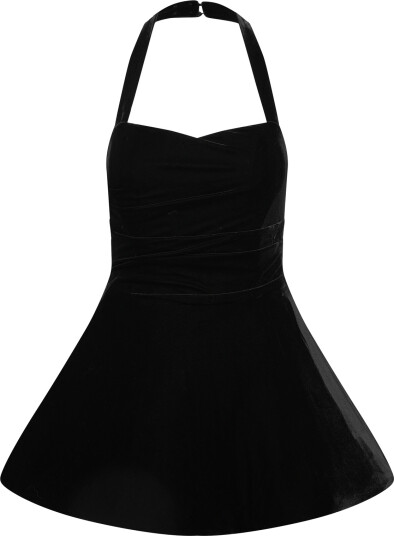 Bardot Agathena Velour Mini Dress Black 34