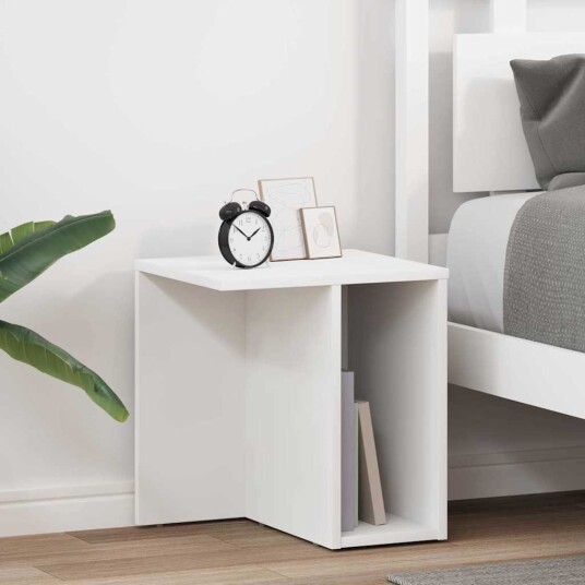 vidaXL Avlastningsbord 2 pcs Hvit 37 x 32 x 40 cm Konstruert tre
