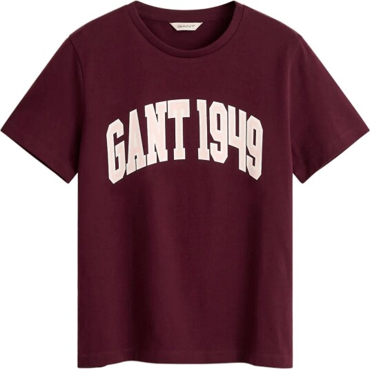 Gant Reg Graphic Ss T Shirt   DARKENED WINE   L