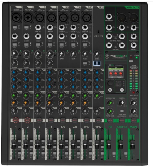 Mackie ProFX12v3+ 12 Channel Analog Mixer FX+USB+Bluetooth samt record moduser Versjon 3