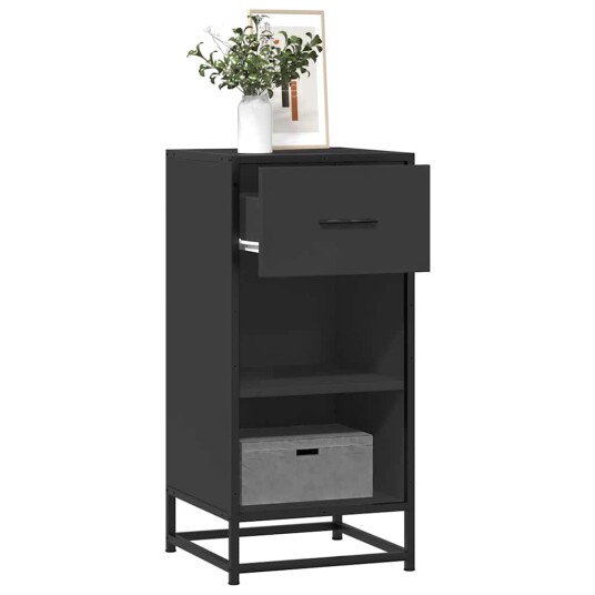 Skjenk svart 35,5x35x76 cm konstruert tre og metall 8721102840135
