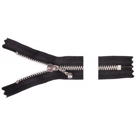YKK Glidelås Aluminium 25cm 4mm Svart