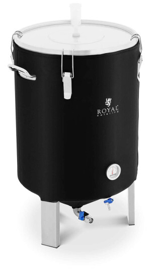 Royal Catering Konisk fermenter - 60 L - 0 - 40 °C - rustfritt stål - med isolerende kappe 10012890 Royal Catering Konisk fermenter - 60 L - 0 - 40 °C - rustfritt stål - med isolerende kappe 10012890