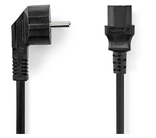 Nedis 10m Strømkabel IEC-320-C13 Vinklet Rund Jordet Sort Nedis 10m Strømkabel IEC-320-C13 Vinklet Rund Jordet Sort