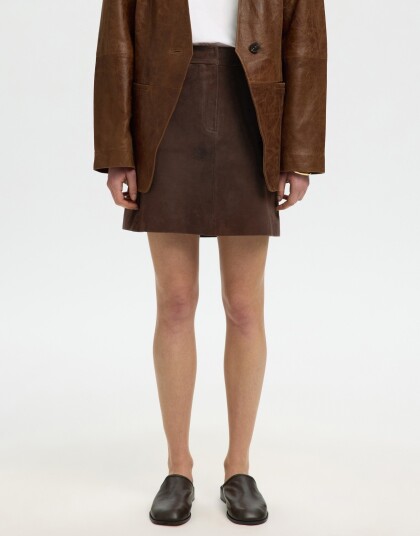 Selected Slwkaya Mw Suede Skirt Noos   Brown   34