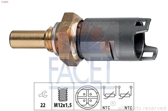 Sensor, motortemperatur FACET 7.3274